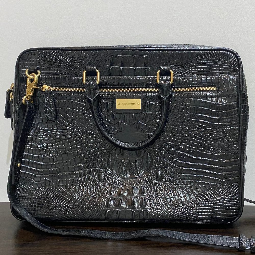 Brahmin Black Laptop Case / Briefcase
